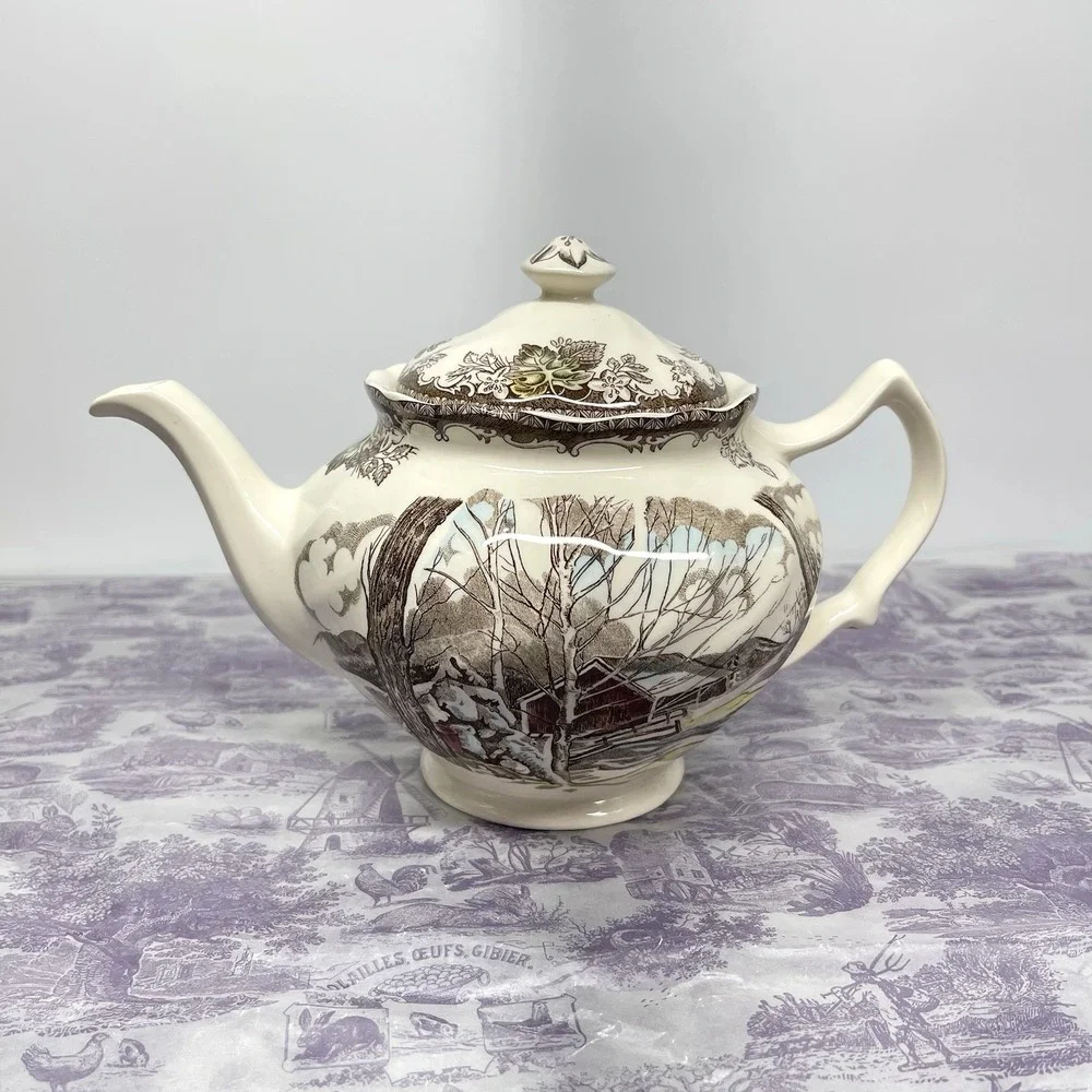Vintage Johnson Brothers Friendly Village Sugar Maples Teapot Made In England
